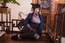 花铃Hana黑执事蓝猫cosplay：古典与呆萌的完美碰撞