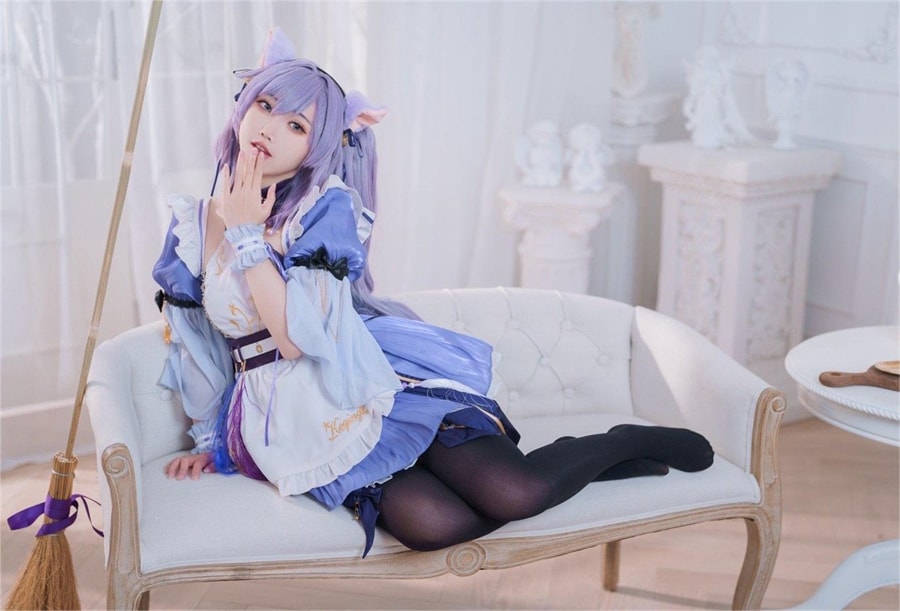 面饼仙儿cosplay刻晴写真