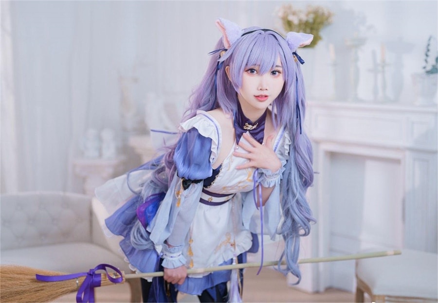 面饼仙儿cosplay刻晴写真