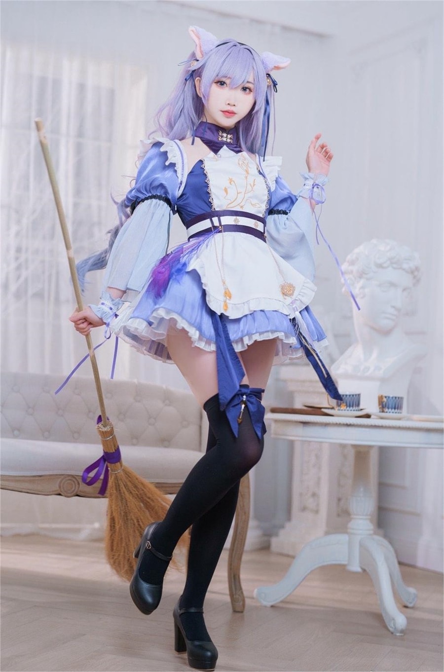 面饼仙儿cosplay刻晴写真