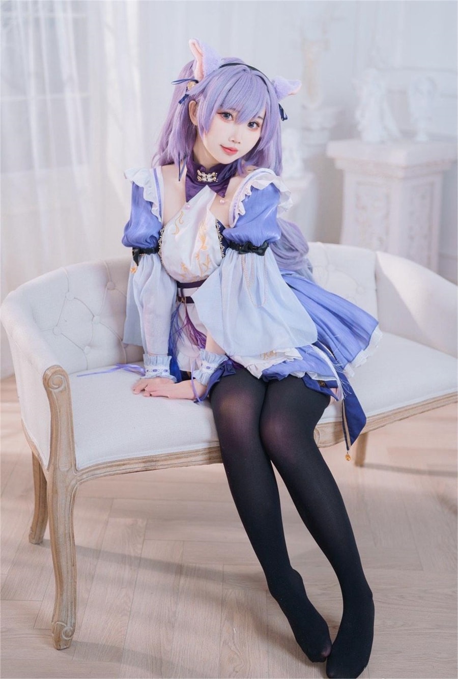 面饼仙儿cosplay刻晴写真