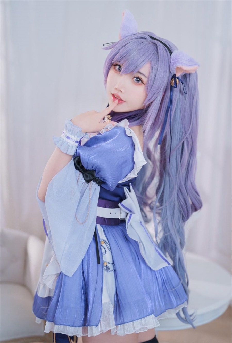 面饼仙儿cosplay刻晴写真