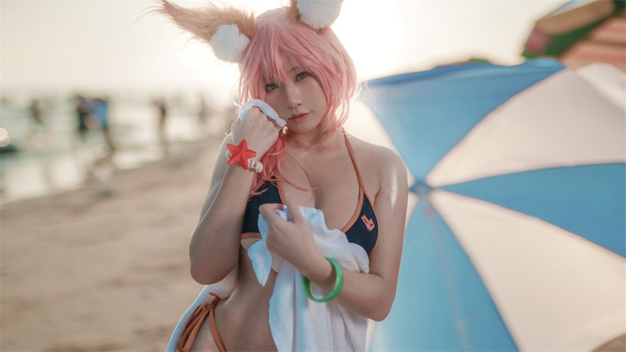 uki雨季 玉藻前海边泳装