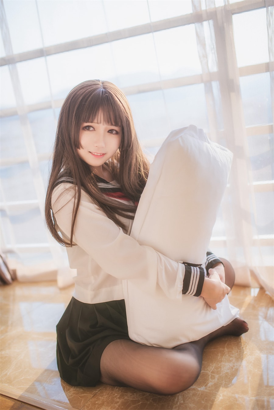 白金Saki半透明水手服