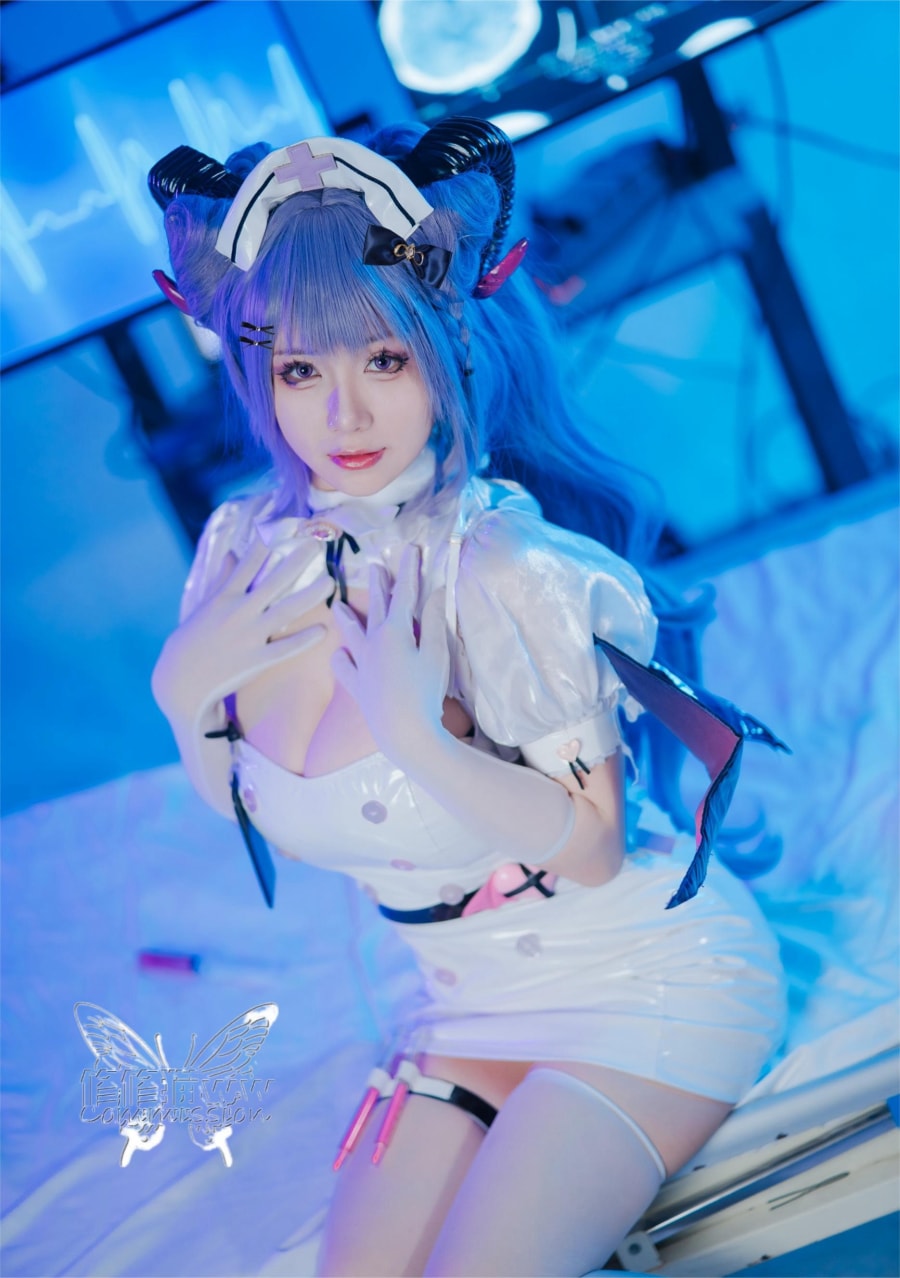 修修猫ww原神刻晴魅魔护士COS