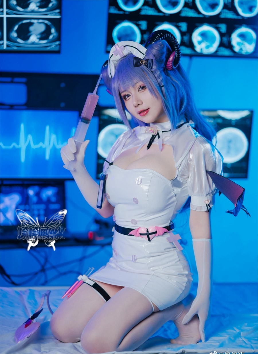 修修猫ww原神刻晴魅魔护士COS