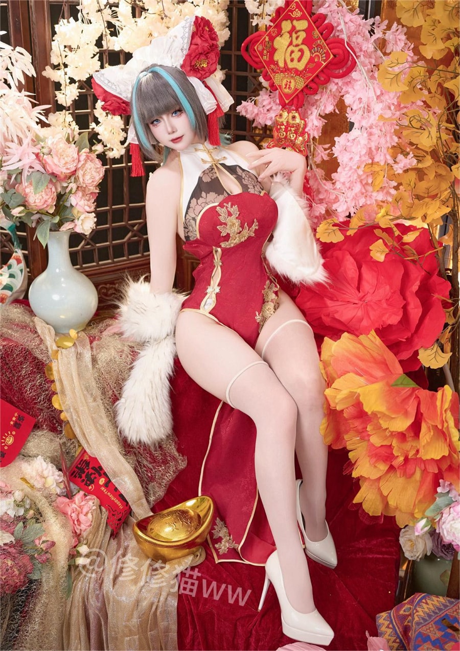 修修猫ww,柴郡新年旗袍cos