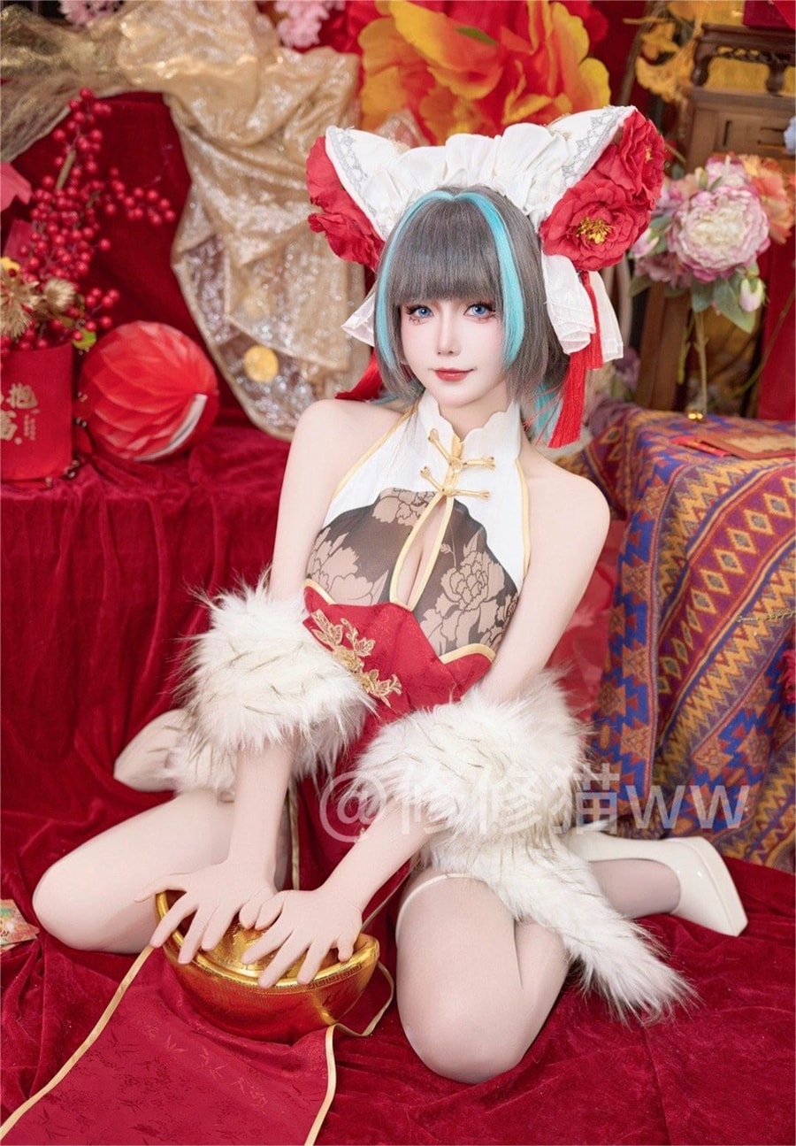 修修猫ww,柴郡新年旗袍cos