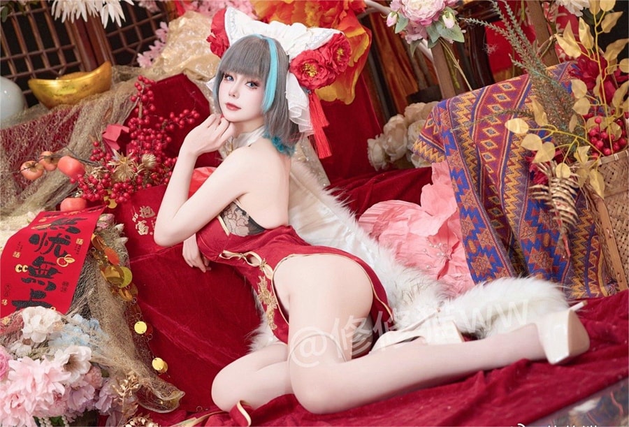 修修猫ww,柴郡新年旗袍cos